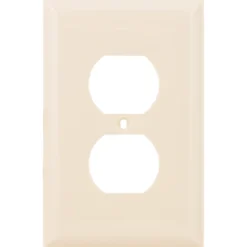Power Gear Duplex Outlet Receptacle Oversized Wallplate, Light Almond