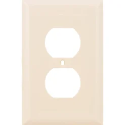 Power Gear Duplex Outlet Receptacle Oversized Wallplate, Light Almond