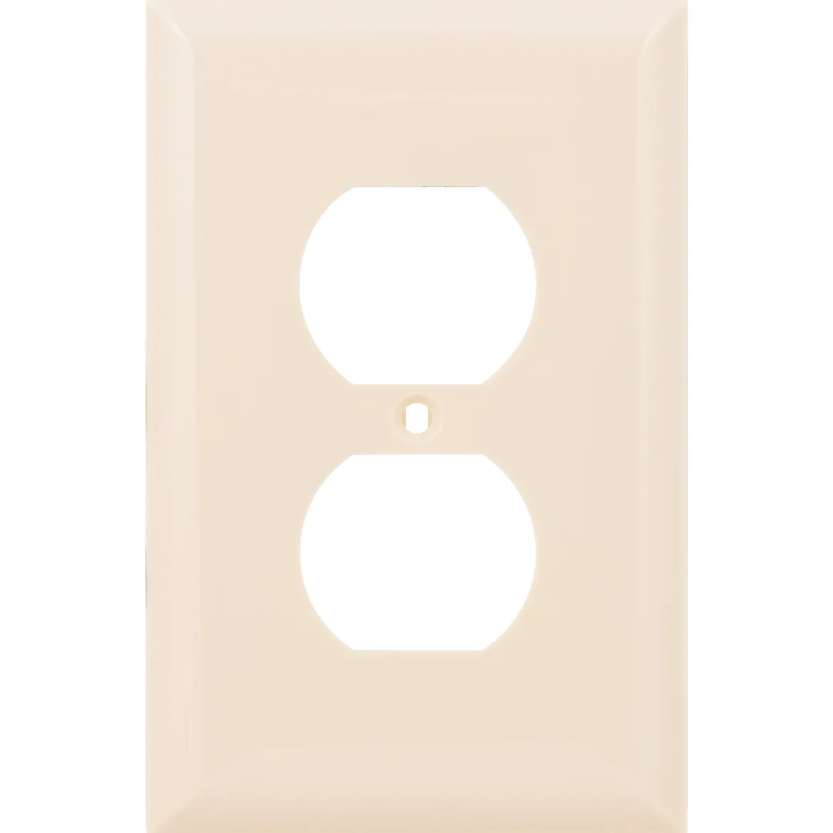 Power Gear Duplex Outlet Receptacle Oversized Wallplate, Light Almond