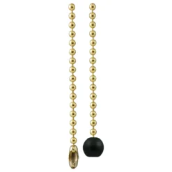 Power Gear 3 ft. Beaded Chain with Wooden Ball, Brass