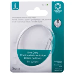 Power Gear 8 in. Phone Line Cord, Gray