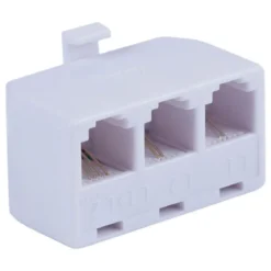 Power Gear 2-Line In-Wall Telephone Triplex Adapter, RJ11, White