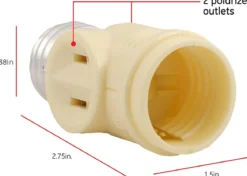 Power Gear 2-Outlet Socket Adapter, Ivory