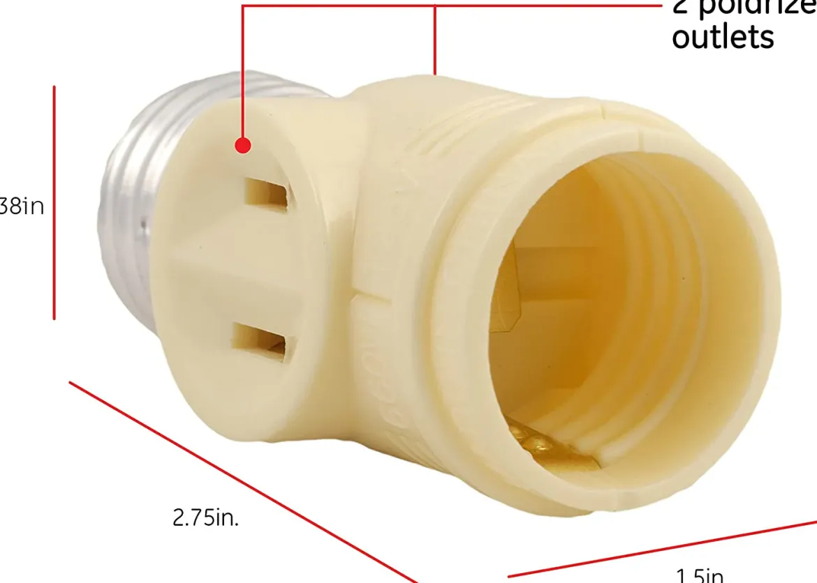 Power Gear 2-Outlet Socket Adapter, Ivory