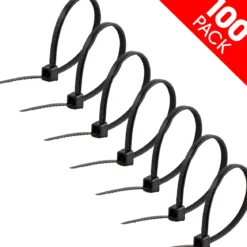 Power Gear Plastic Cable Ties, Black, 4in, 100pk