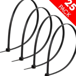 Power Gear Plastic Cable Ties, Black, 14in, 25pk