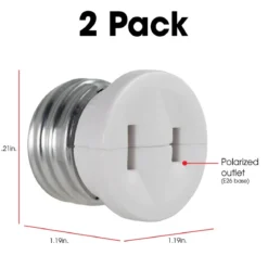 Power Gear Polarized Light Socket Adapter, White, 2pk