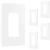 Power Gear Single Screwless Rocker Light Switch Wall Plate, 5 Pack, White