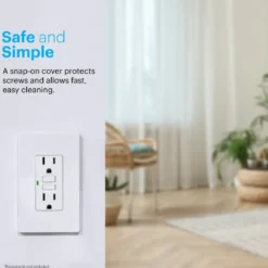 Power Gear Single Screwless Rocker Light Switch Wall Plate, 5 Pack, White