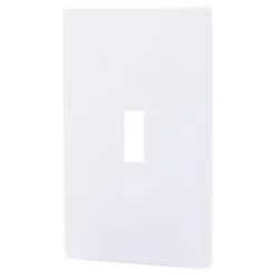 Power Gear Single Toggle Screwless Wall Plate, White