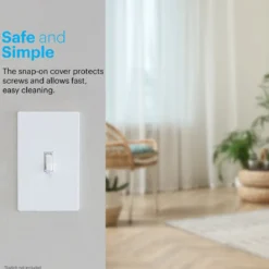 Power Gear Single Toggle Screwless Wall Plate, White