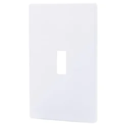 Power Gear Single Toggle Screwless Wall Plate, White, 10 Pack