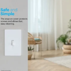 Power Gear Single Toggle Screwless Wall Plate, White, 10 Pack