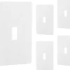 Power Gear Single Toggle Screwless Wall Plate, White, 5 Pack