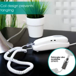 Power Gear Telephone Coiled Handset Cord, 25ft., White