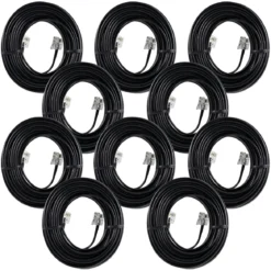 Power Gear Telephone Line Cord, 10 Pack, 25 Feet