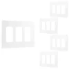 Power Gear Triple Screwless Rocker Light Switch Wall Plate, 5 Pack, White