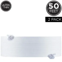 Power Gear Ultra-Thin 50ft. Line Cord, White, 2pk
