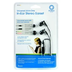 Power Gear Universal All-in-One In-Ear Stereo Earset, Black