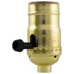 Power Gear 3-Way Lamp Socket, Brass, 2 Pack