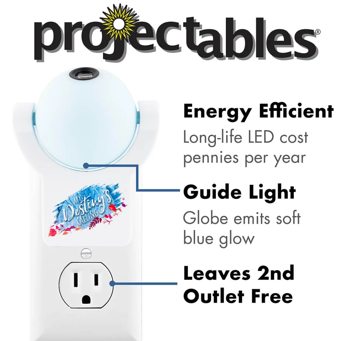 Projectables Disney Frozen II Light Sensing LED Night Light, White
