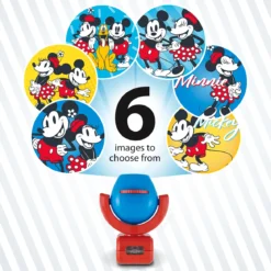 Projectables Disney Mickey & Minnie Light Sensing 6-Image LED Night Light, Blue/Red