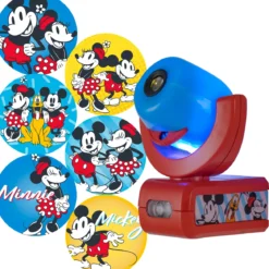 Projectables Disney Mickey & Minnie Light Sensing 6-Image LED Night Light, Blue/Red