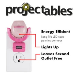 Projectables Disney Princesses Light Sensing 6-Image LED Night Light, Pink