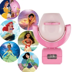 Projectables Disney Princesses Light Sensing 6-Image LED Night Light, Pink