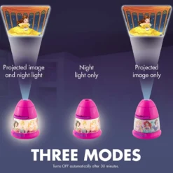 Projectables Disney Princesses Tabletop 8-Image LED Night Light, Pink