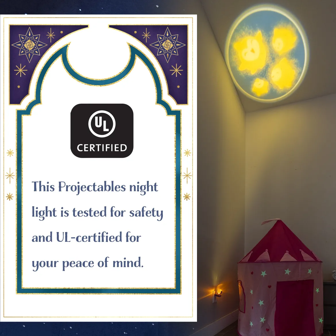 Projectables Disney WISH LED Night Light, Purple