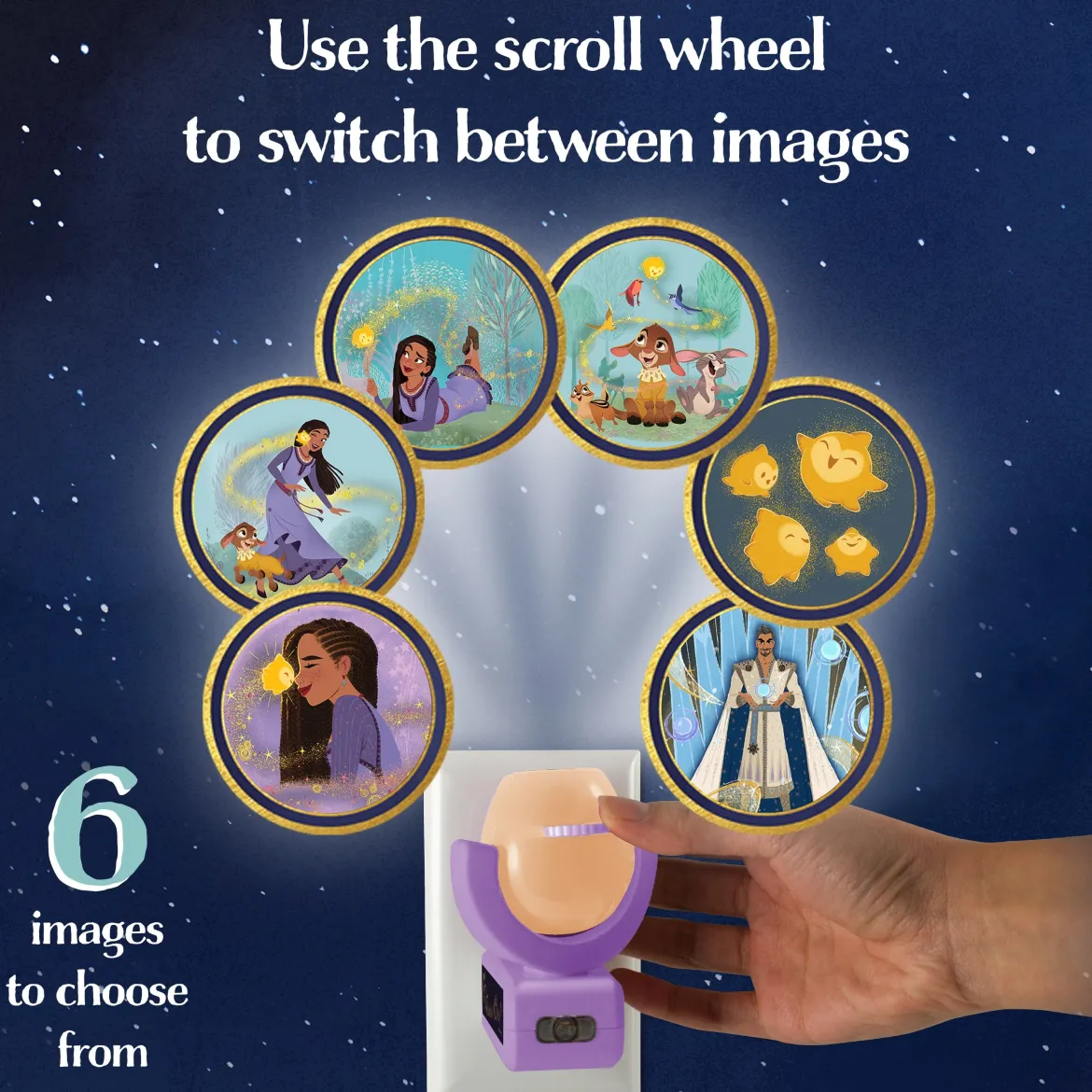 Projectables Disney WISH LED Night Light, Purple