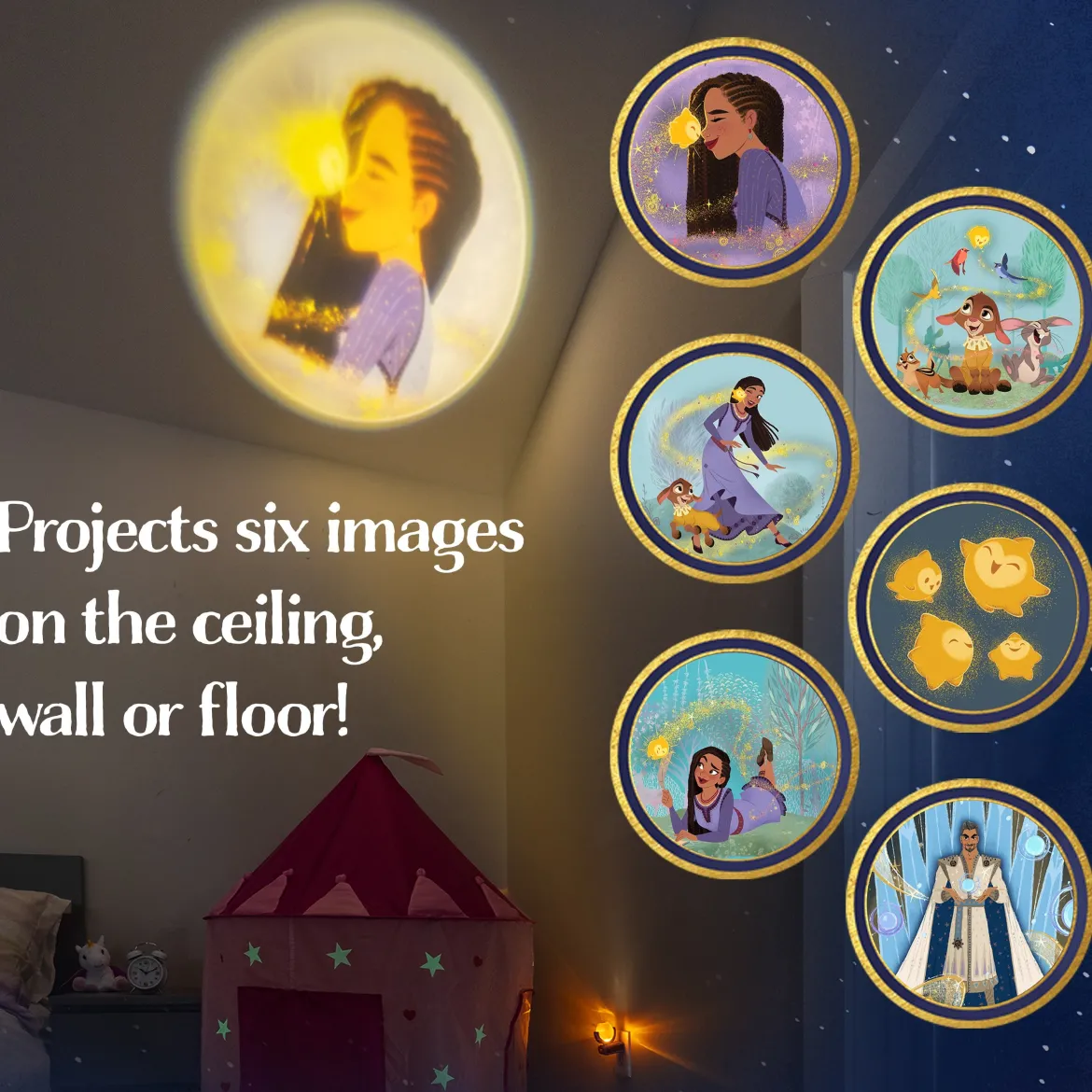 Projectables Disney WISH LED Night Light, Purple