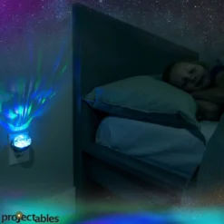Projectables Northern Lights Light Sensing LED Night Light, Silver