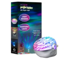 Projectables Northern Lights Light Sensing LED Night Light, Silver