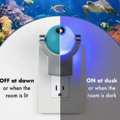 Projectables Tropical Fish Light Sensing LED Night Light, Blue