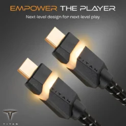 Titan 10ft. 8K Premium HDMI LED Braided Gaming Cable, Black