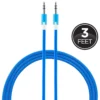 Uber 3ft. 3.5mm Auxiliary Audio Cable, Blue/White