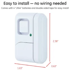 UltraPro Battery Operated Magnetic Window or Door Alarm, 4 Pack, White