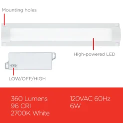 UltraPro Bright-Select Plug-In LED Light Fixture, 12in