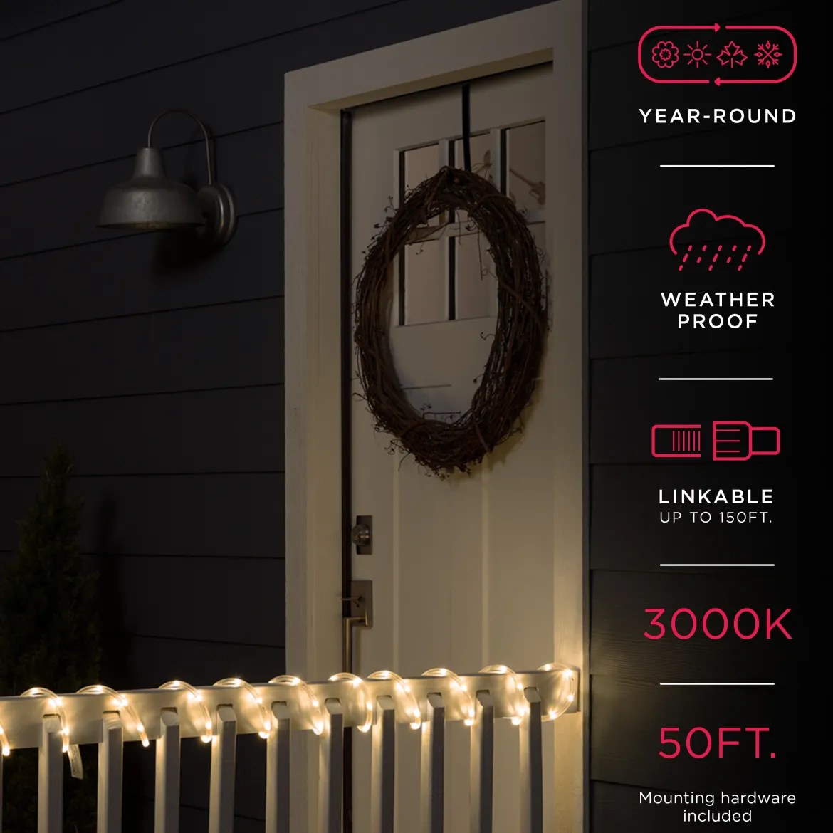 UltraPro Escape LED Rope Light, 50ft