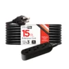 UltraPro 15ft. Outdoor Extension Cord, 3 Grounded Outlet, Black