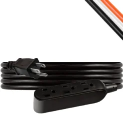 UltraPro 15ft. Outdoor Extension Cord, 3 Grounded Outlet, Black