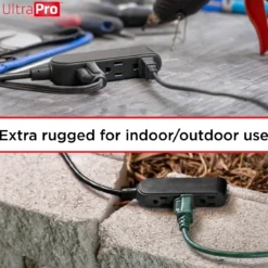 UltraPro 15ft. Outdoor Extension Cord, 3 Grounded Outlet, Black