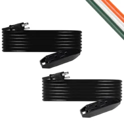UltraPro 25ft. 3-Outlet Grounded Extension Cord, 2 Pack, Black