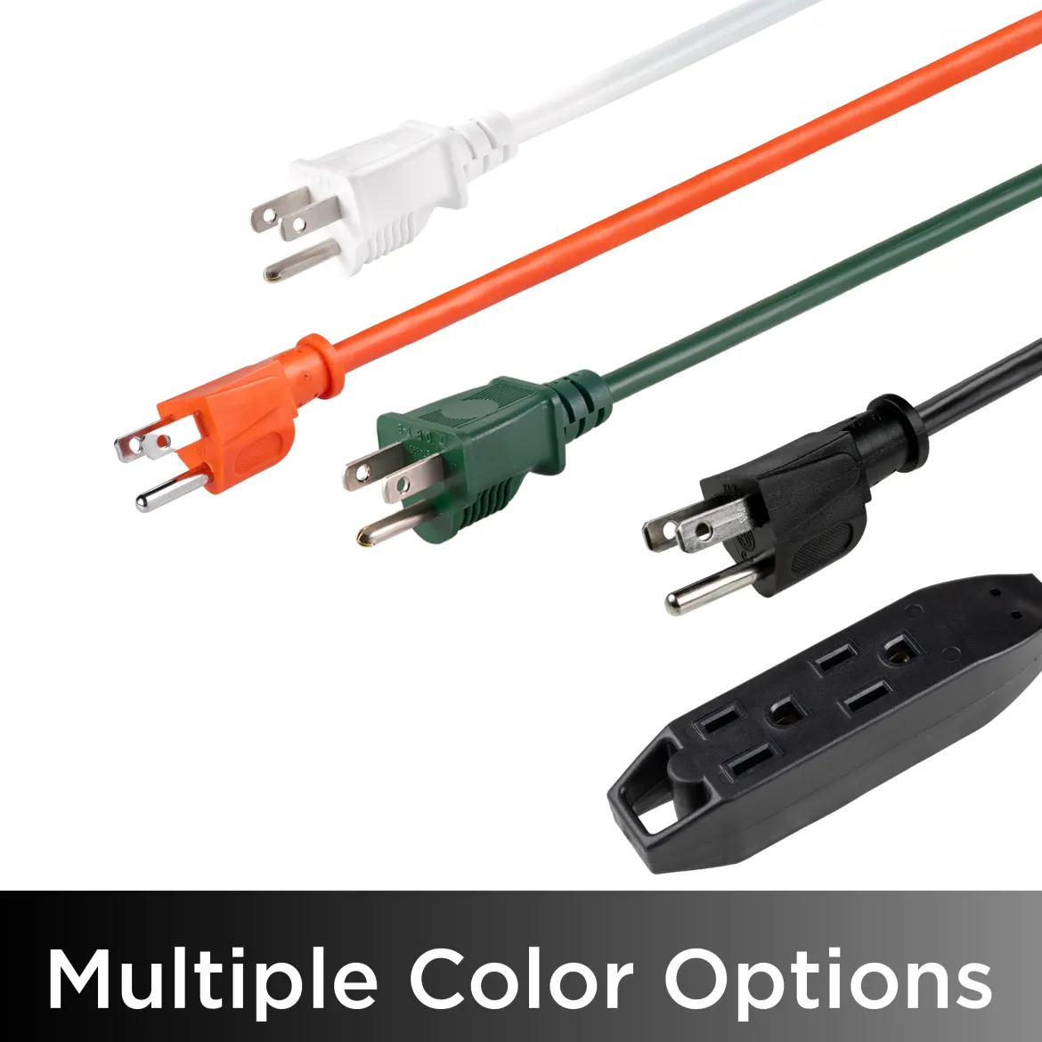 UltraPro 25ft. 3-Outlet Grounded Extension Cord, 2 Pack, Black