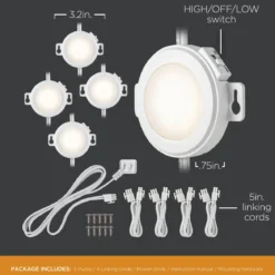 Ultra ProGrade EZLink LED Puck Lights, 5pk