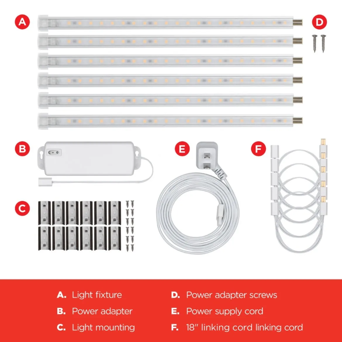 UltraPro 10in. Linkable LED Bright Strips, 6 Pack