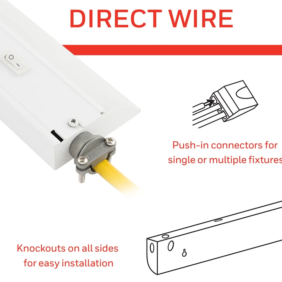 UltraPro 12in. On/Off Direct Wire LED Light Fixture