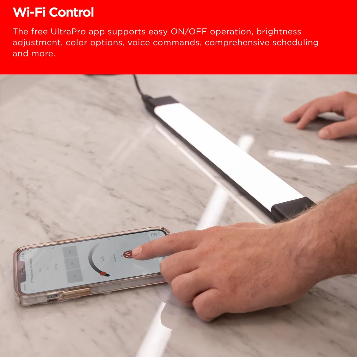 UltraPro LED Wi-Fi Smart Light Fixture, Color Changing, 18in.